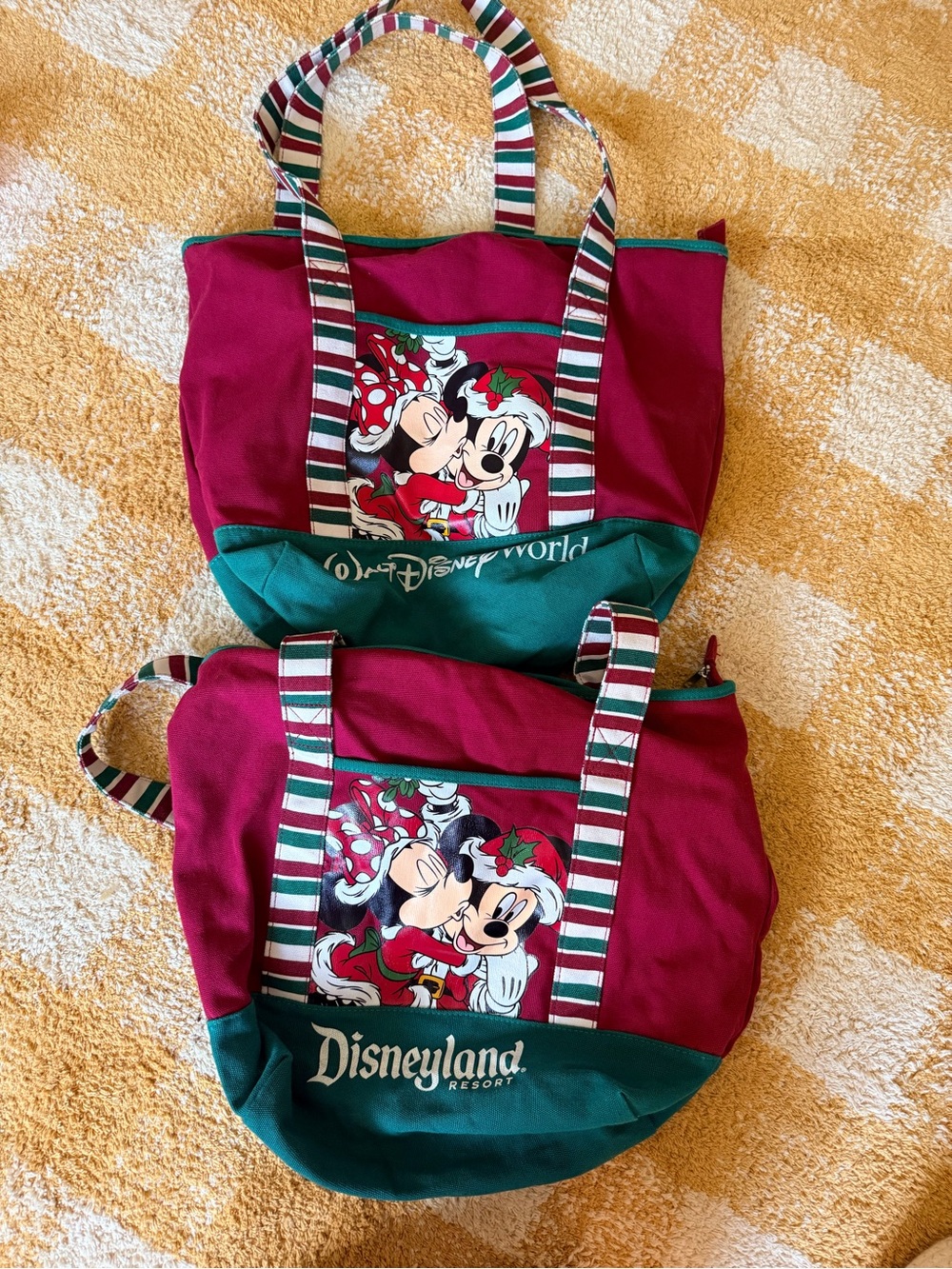 Disneyland Resort & WDW Holiday Tote Bag (Set of 2) - Red & Green